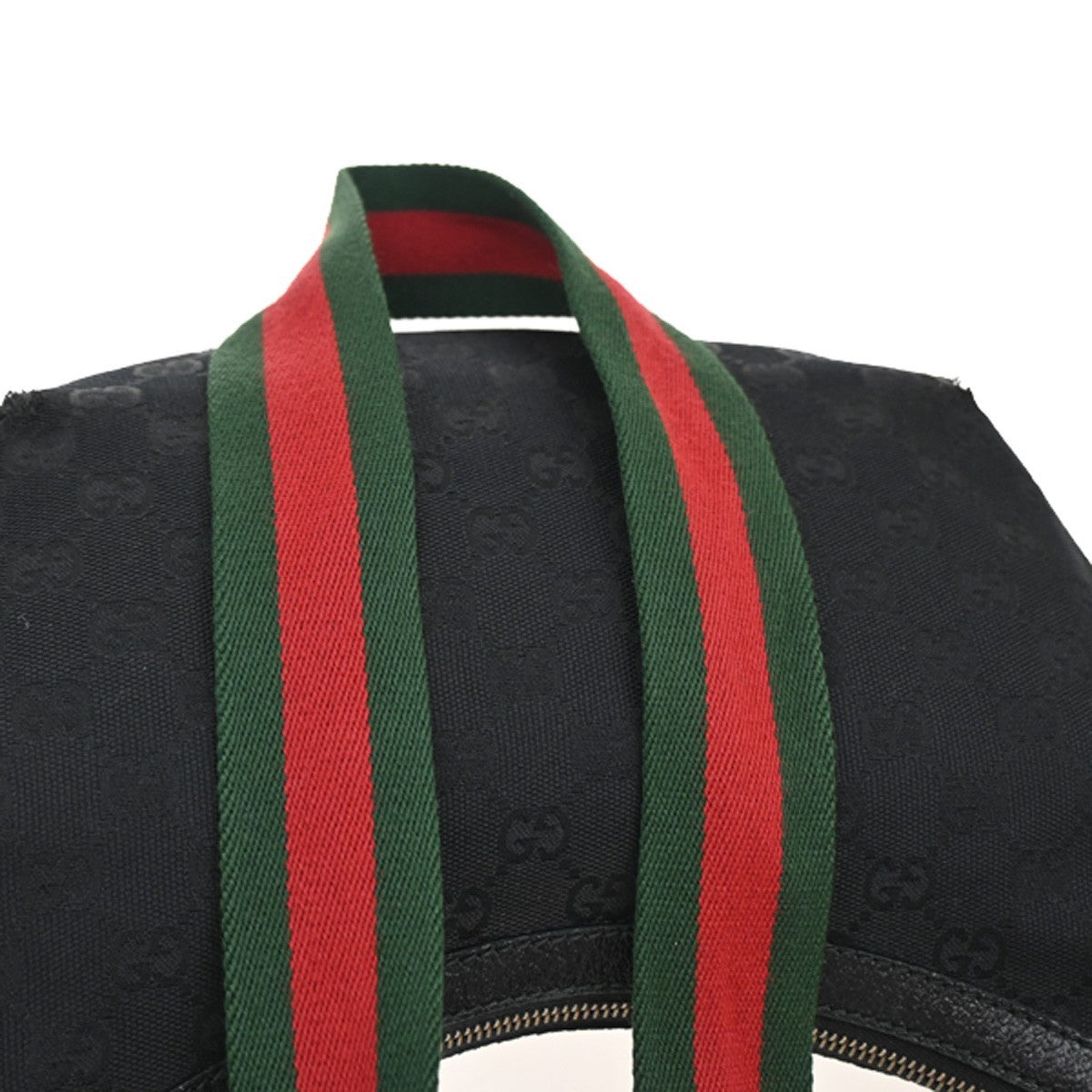 GUCCI Logo GG Pattern Sherry Shoulder Bag Canvas Leather Black Italy 76KB591