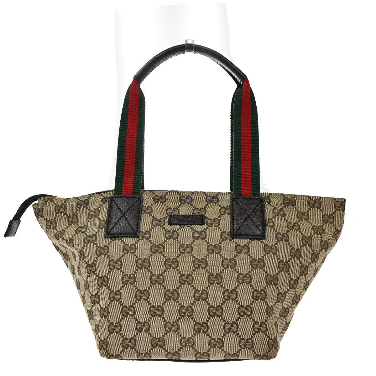 GUCCI Logo Sherry GG Pattern Hand Bag Canvas Leather Brown Italy 83KB481