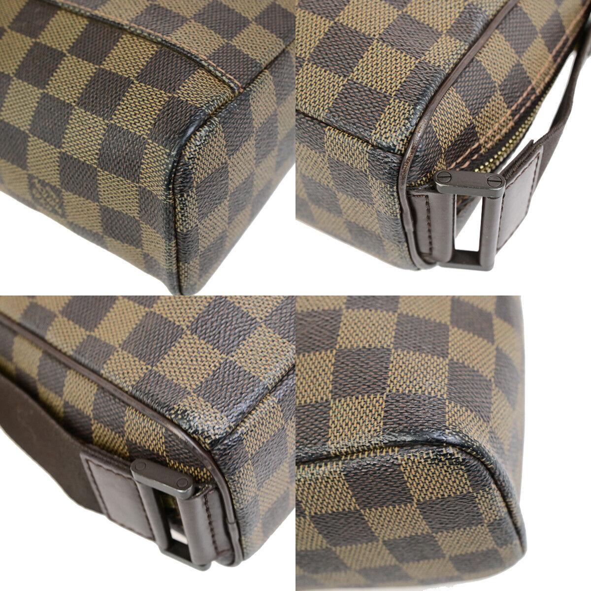 LOUIS VUITTON Olav PM Shoulder Bag Damier Ebene Leather Brown N41442 35YG639
