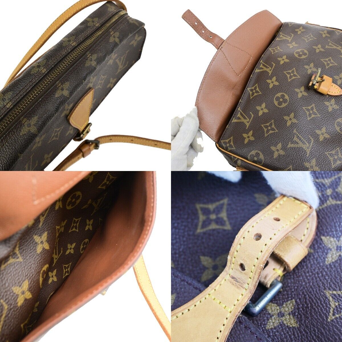 LOUIS VUITTON Jeune Fille MM Shoulder Bag Monogram Leather Brown  M51226 32ED038