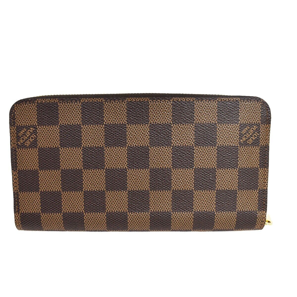 LOUIS VUITTON Zippy Wallet Long Bifold Purse Damier Leather Brown N60015 58RH687