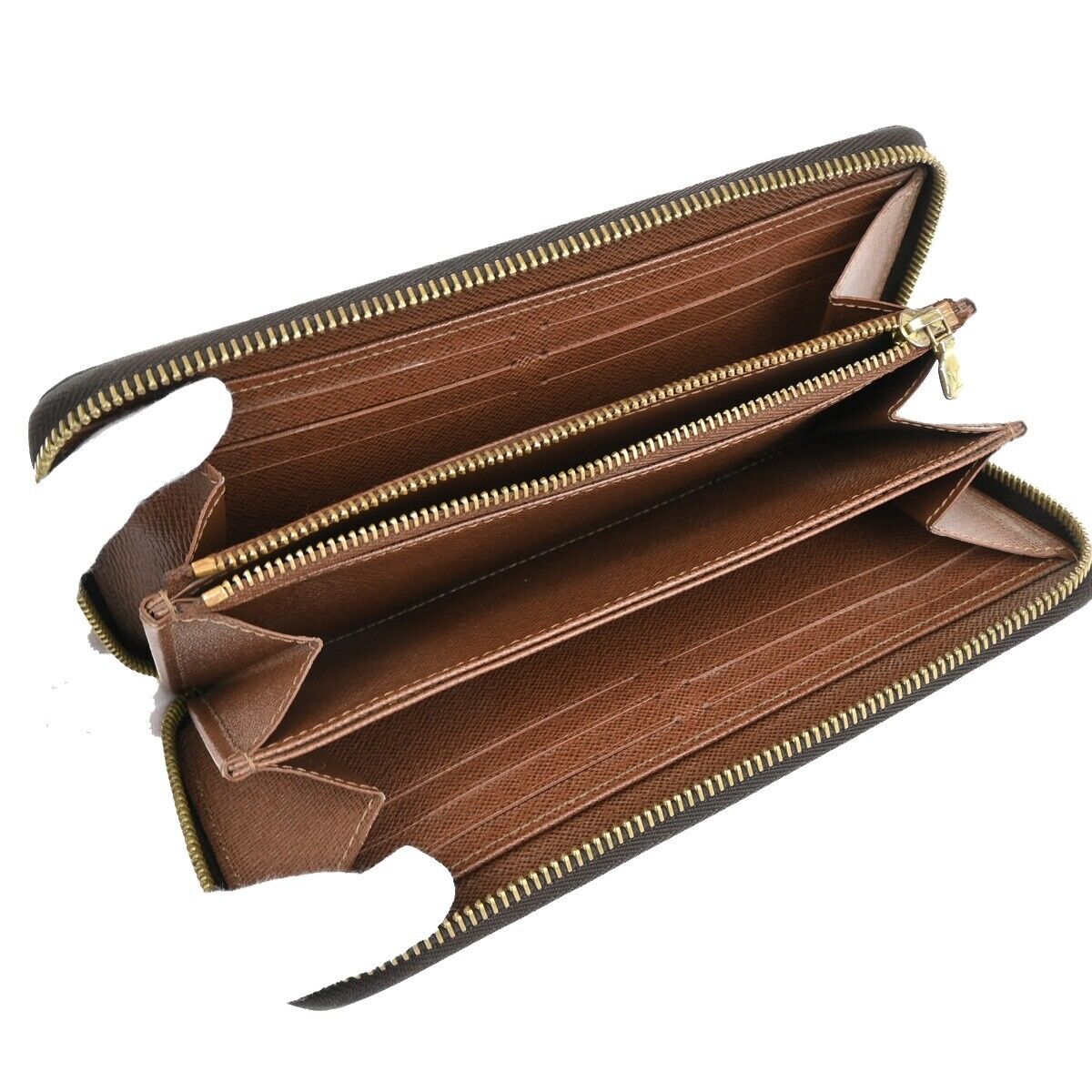 LOUIS VUITTON Zippy Wallet Long Bifold Monogram Leather Brown M60017 39FA521