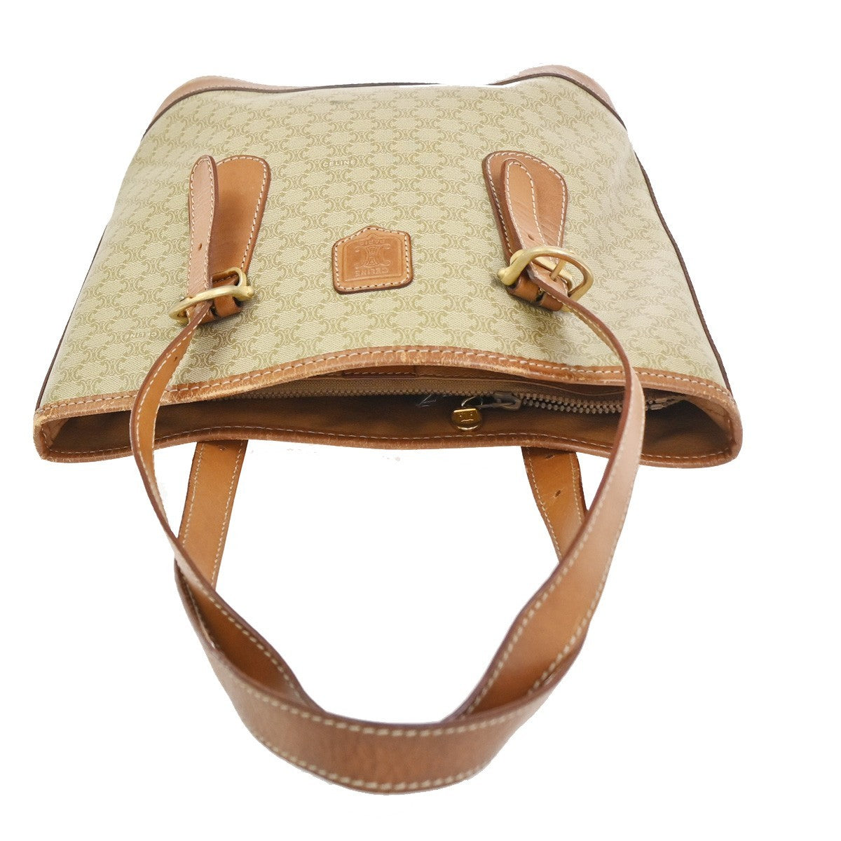 CELINE Logo Macadam Pattern Shoulder Teto Bag PVC Leather BN GHW Italy 60KC736