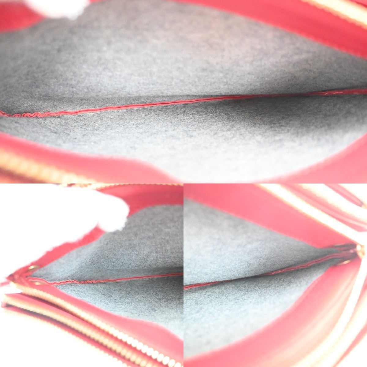 CELINE Logo Trio Small Crossbody Shoulder Bag Leather Red Italy GHW 32MA305