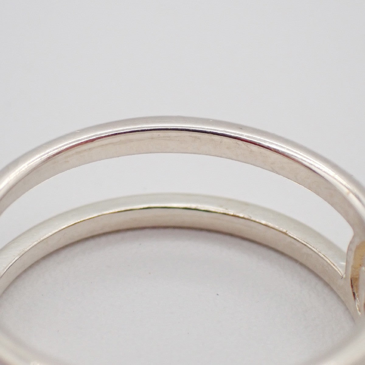 GUCCI Interlocking G Logo Ring Silver 925 Size JP14 US7 Italy Accessory 60KC874