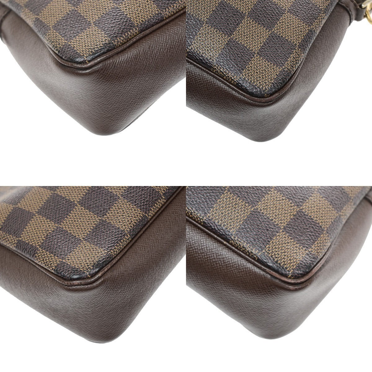 LOUIS VUITTON  Trousse Makeup Hand Bag Damier Ebene Leather Brown N51982 83KD191