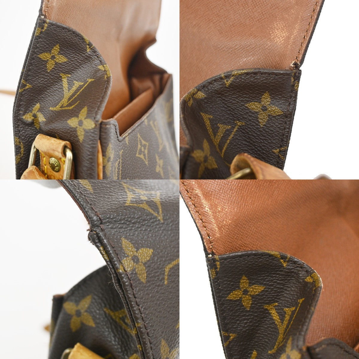 LOUIS VUITTON Cartouchiere MM Shoulder Bag Monogram Leather Brown M51253 64KC765