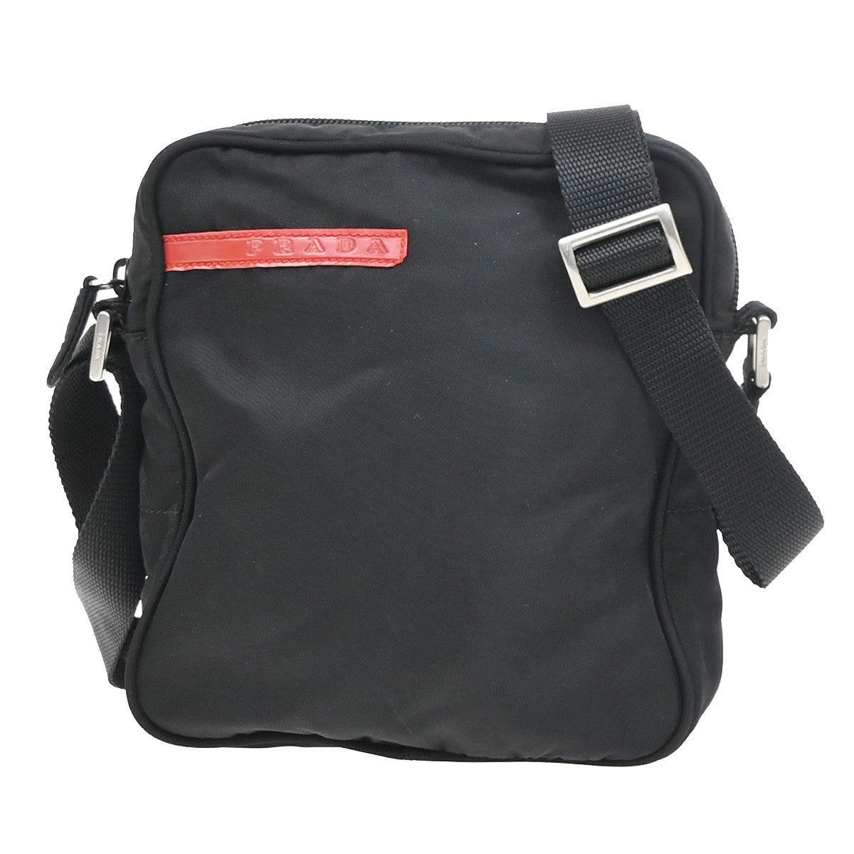PRADA  Sport Line Shoulder Crossbody Bag Nylon Leather Canvas Black SHW 07KD090