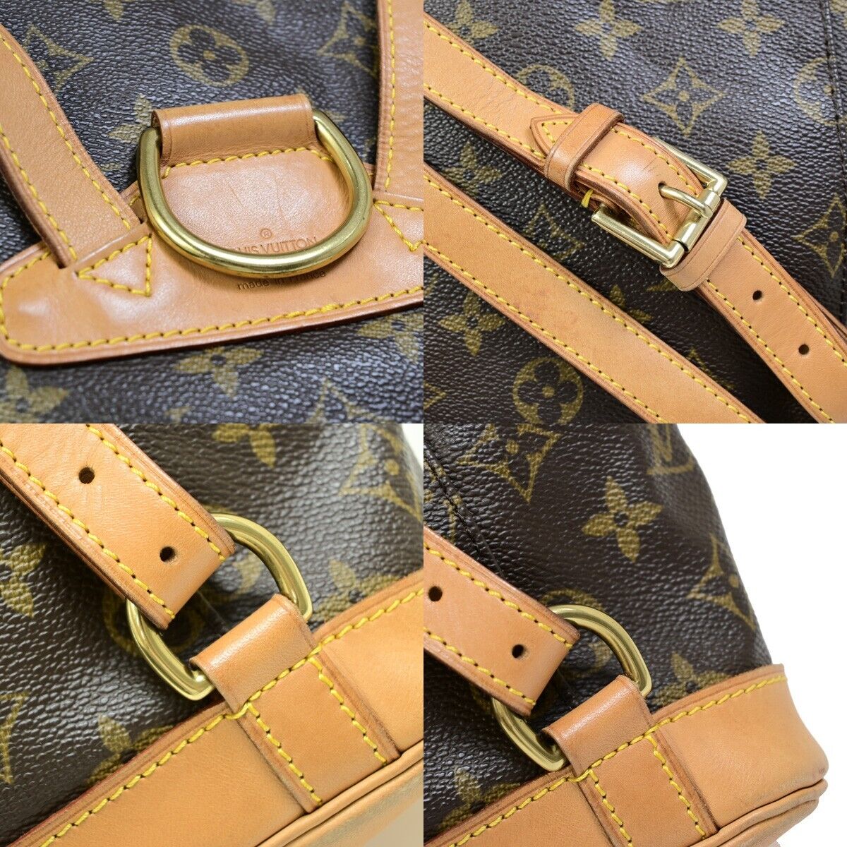 LOUIS VUITTON Montsouris MM Backpack Bag Monogram Leather Brown M51136 13EB360