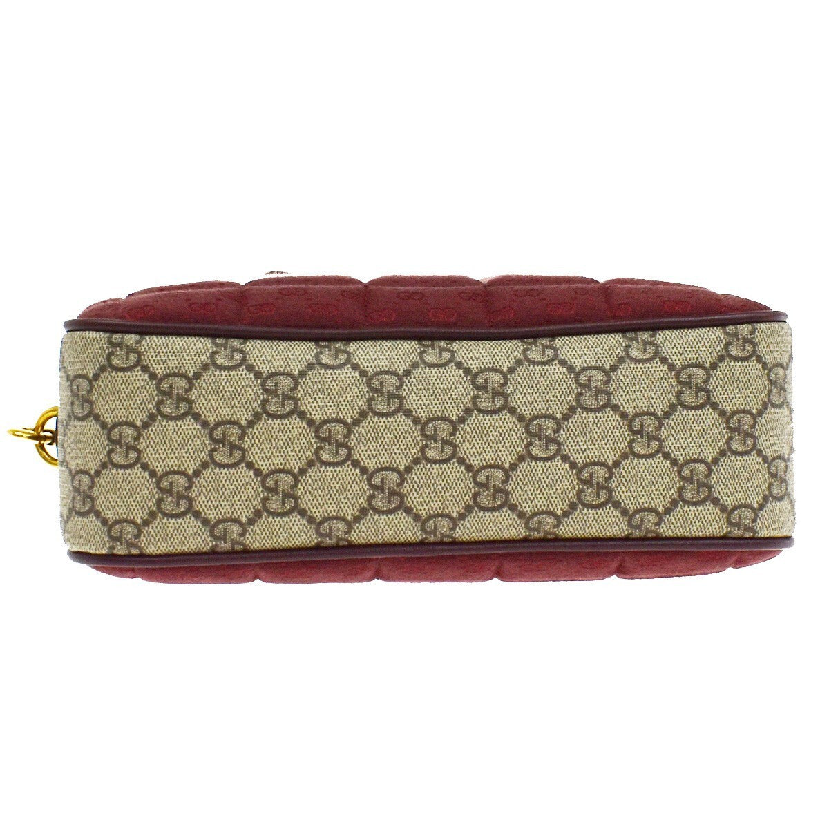 GUCCI Marmont GG Pattern Shoulder Bag Supreme Leather Canvas Brown Red 638RF330