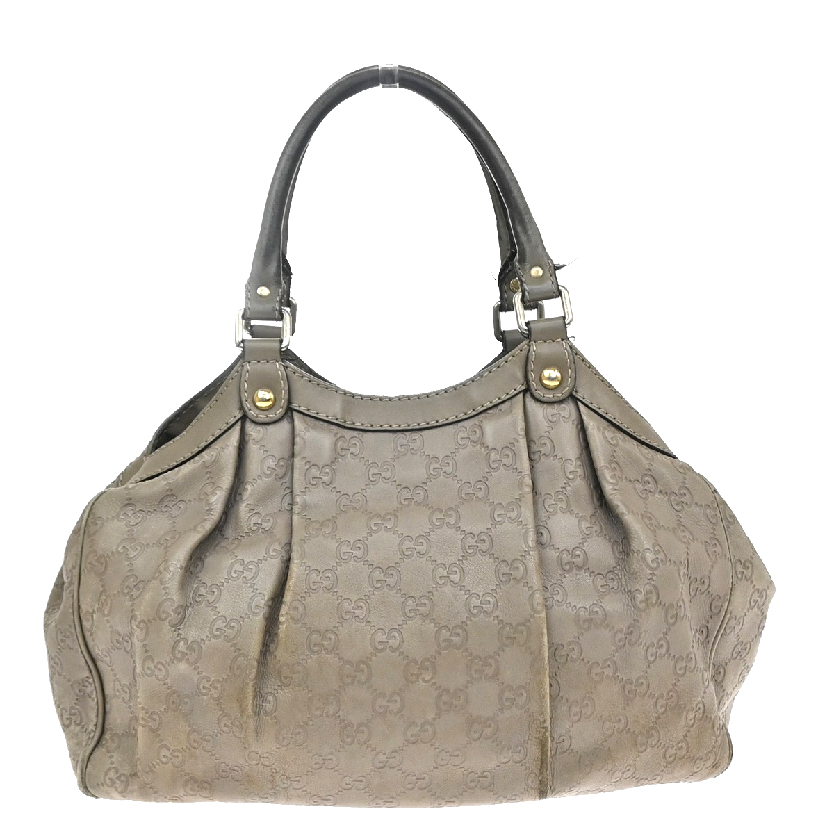GUCCI Logo GG Pattern Guccissima​ Shoulder Bag Leather Brown GHW Italy 38YJ202