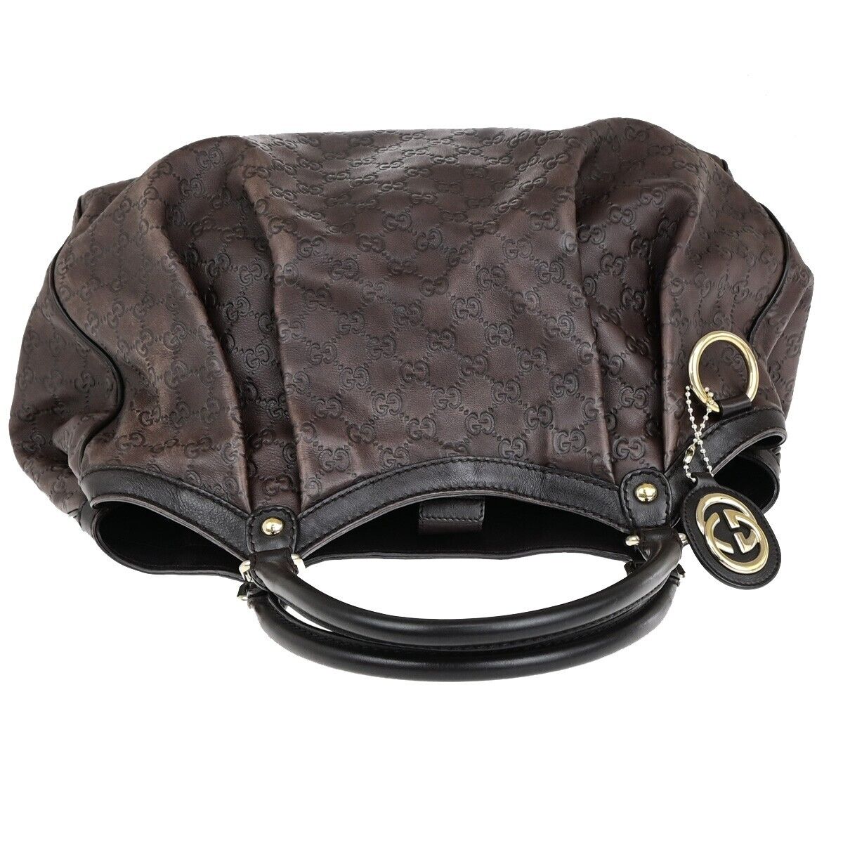 GUCCI Logo Guccissima Sukey GG Pattern Shoulder Bag Leather Brown GHW 83EC987