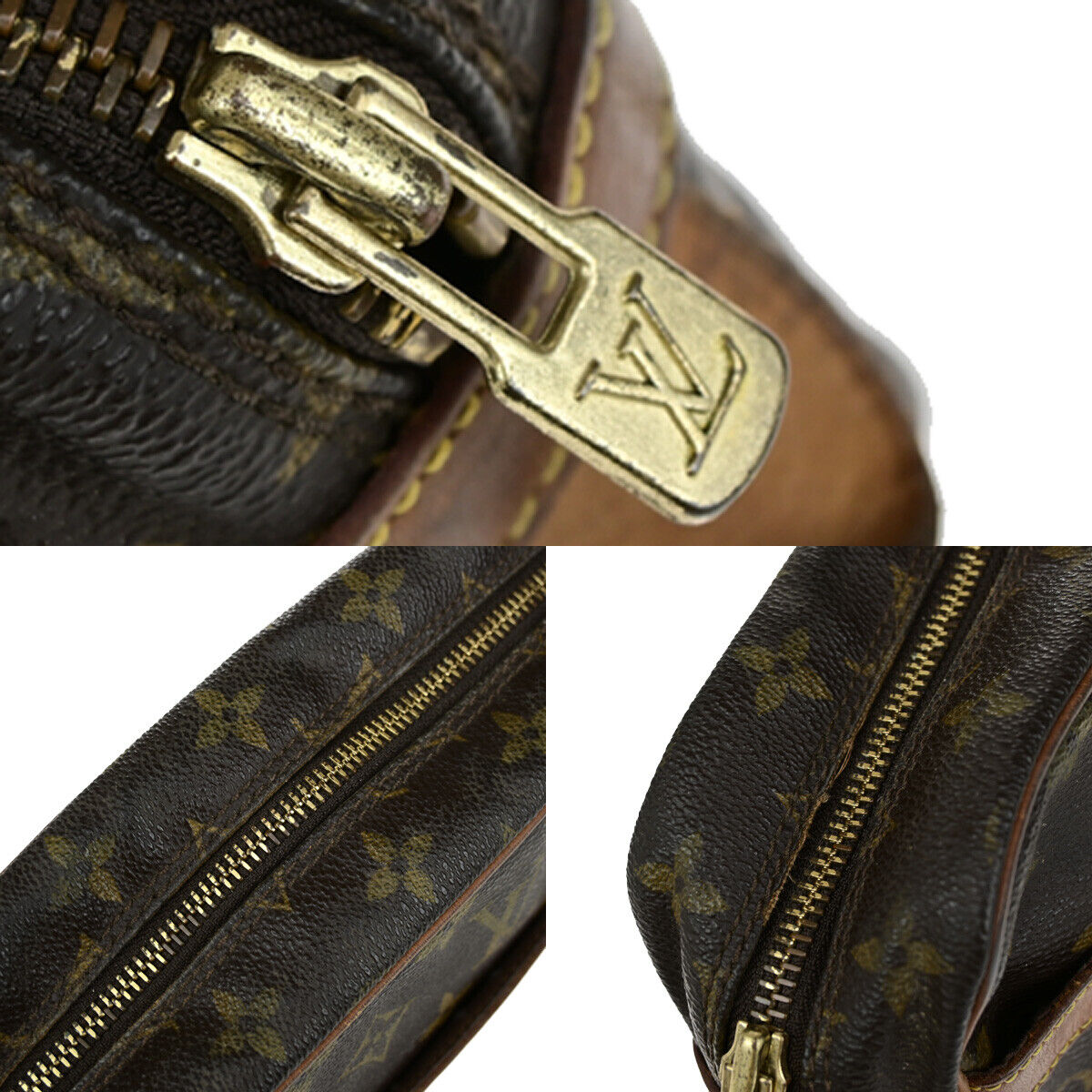 LOUIS VUITTON Compiegne 28 Clutch Hand Bag Monogram Leather Brown M51845 66YG803
