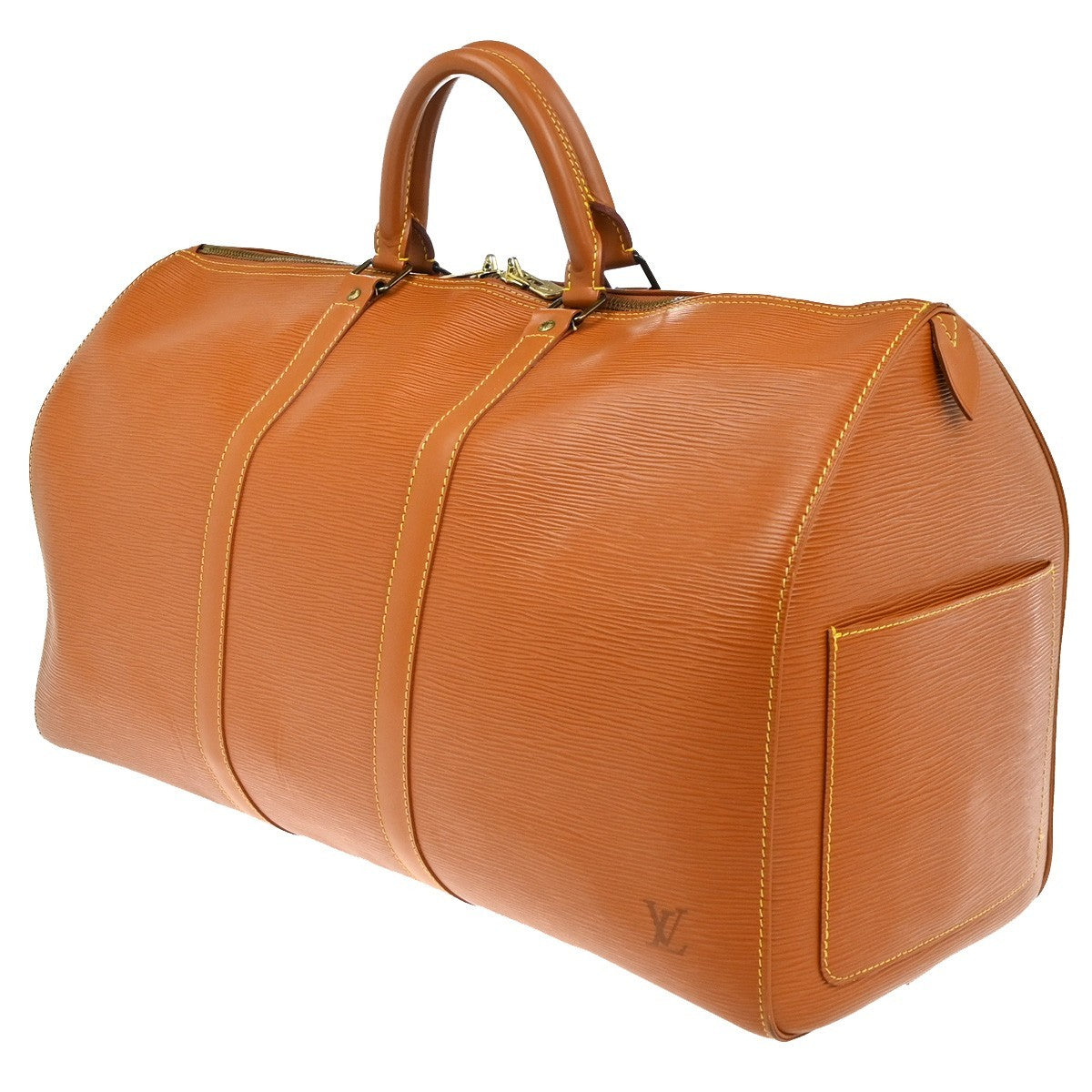 LOUIS VUITTON LV Logo Keepall 50 Travel Hand Bag Epi Leather M42968 Gold 23RL844