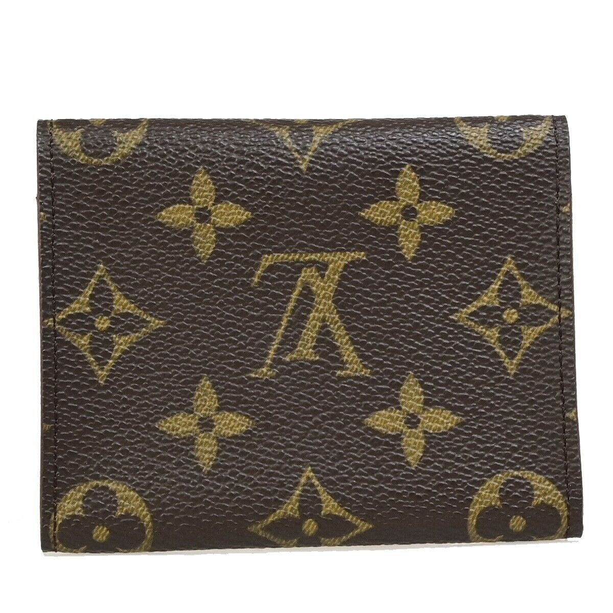 LOUIS VUITTON LV Logo Card Holder Case Monogram Leather Brown M62920 62RK259