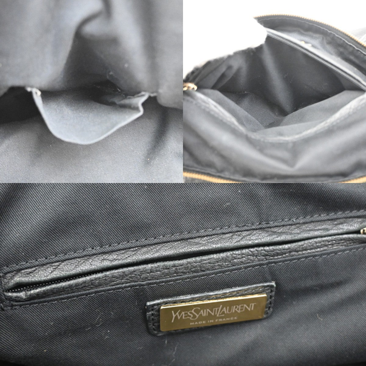 YVES SAINT LAURENT Easy Handbag Boston Black Leather GHW France 65DA105
