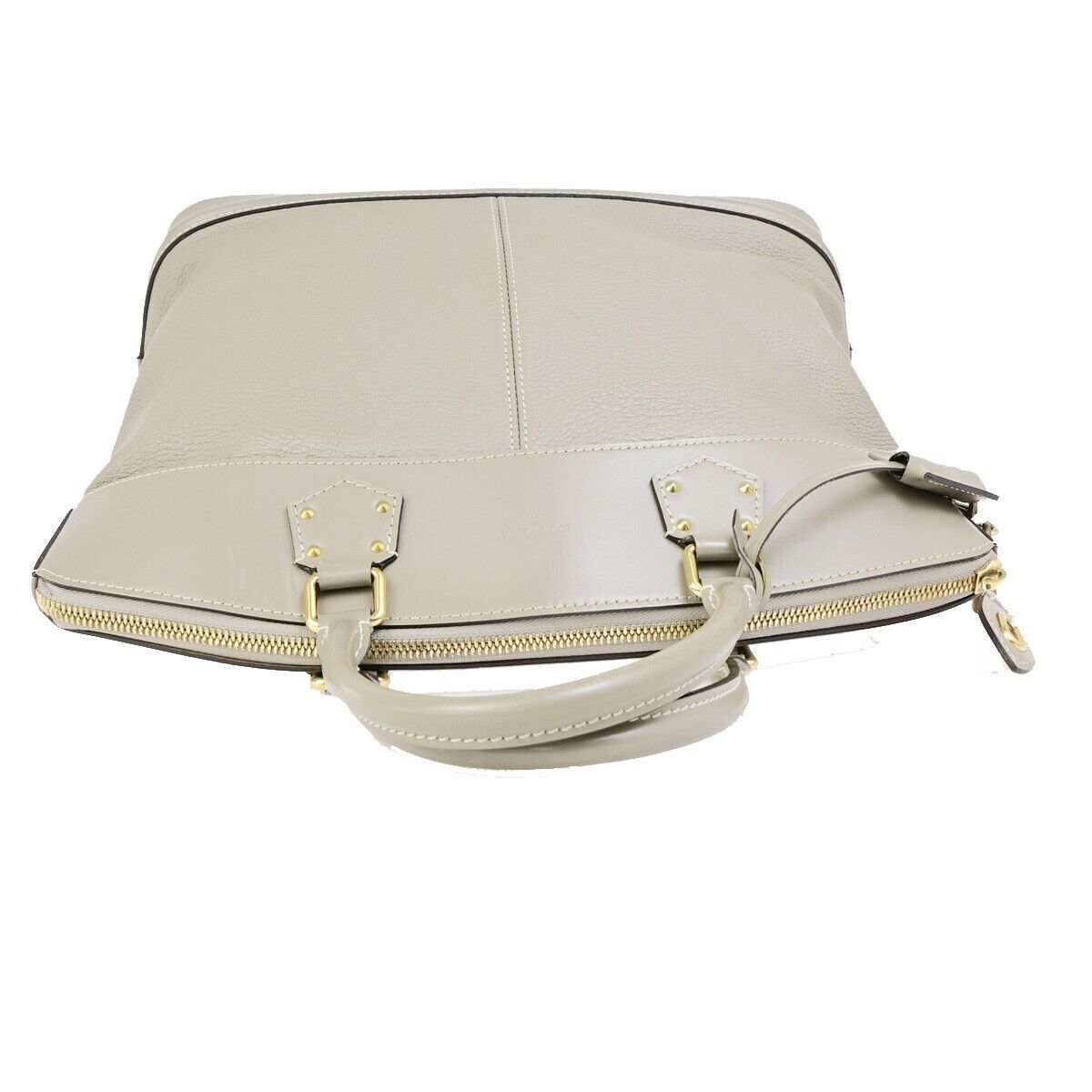 LOUIS VUITTON LV Logo Lockit Hand Bag Suhali Leather Gray GHW M91790 89ED054