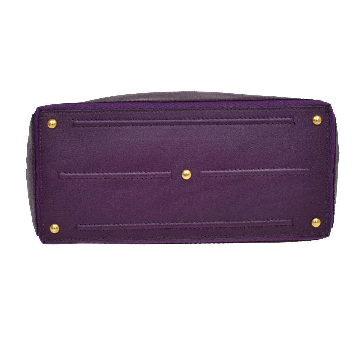 YVES SAINT LAURENT YSL Logo Hand Bag Leather Purple GHW Italy 32EF751