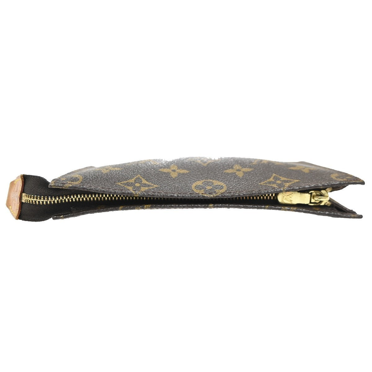 LOUIS VUITTON Logo BUCKET PM Pouch Bag Monogram Leather Brown France 05MA344
