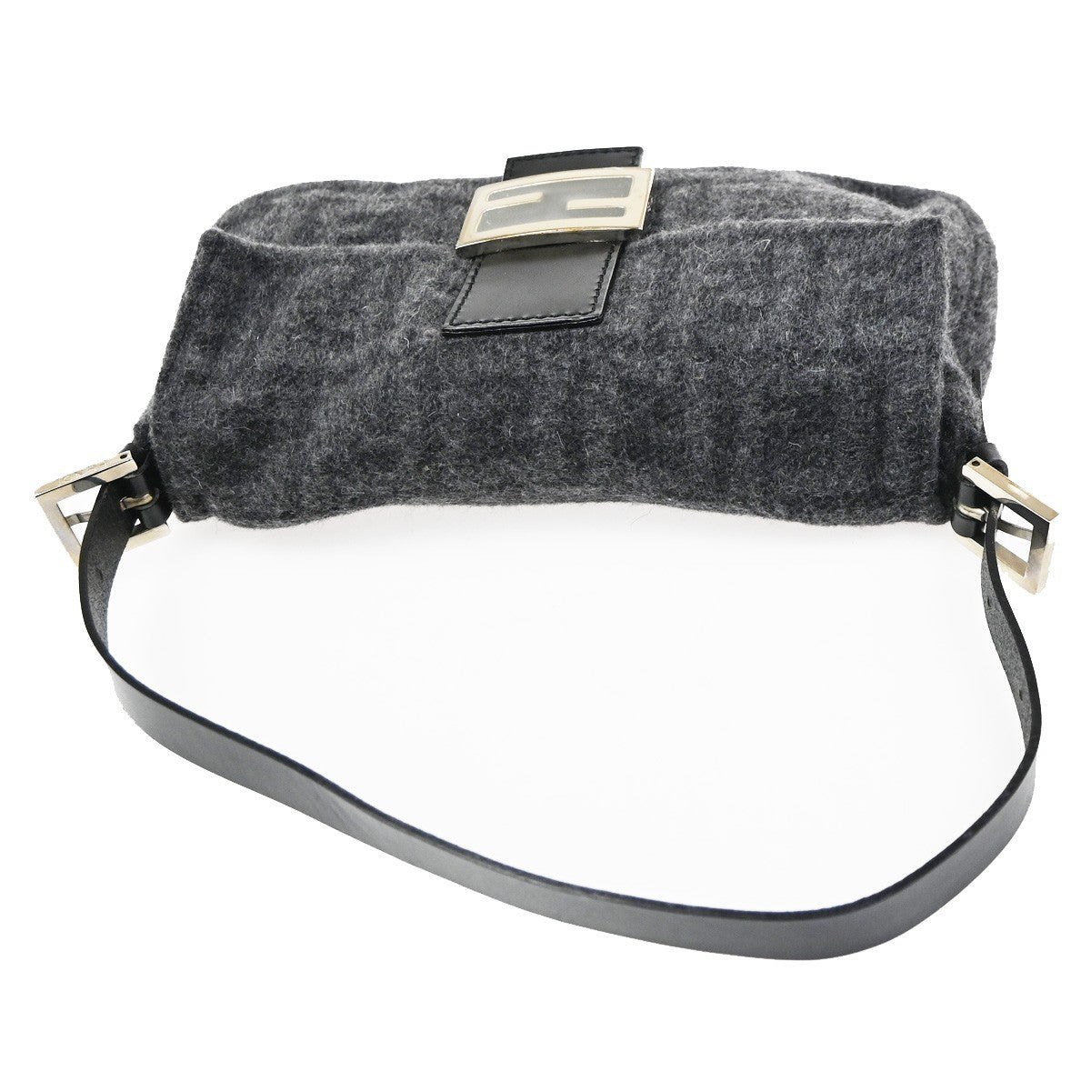FENDI Mamma Baguette Zucca Shoulder bag Cashmere Leather BK SHW Italy 614RL734