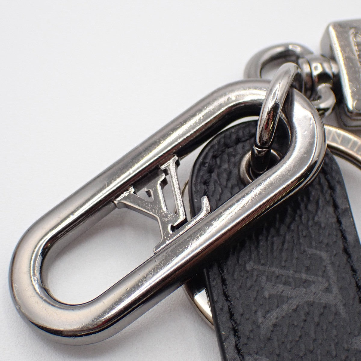 LOUIS VUITTON Porete Cles Key Chain Monogram Eclipse Black SHW M00927 67KP056