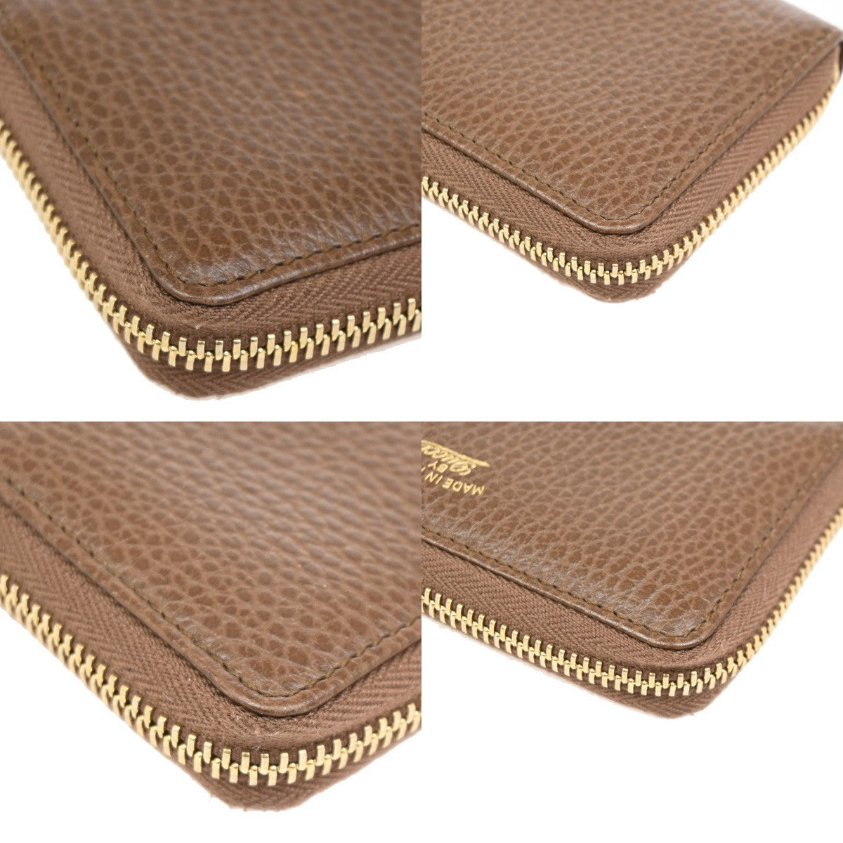 GUCCI Logo Zippy Mini Coin Case Wallet Leather Brown GHW Italy 65KB903