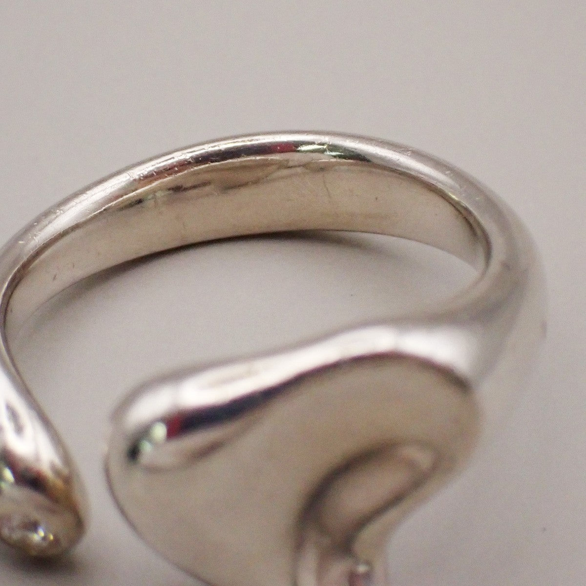 Tiffany & Co. Logo Full Heart Ring US #6.5 Silver 925 Elsa Peretti 08YH739