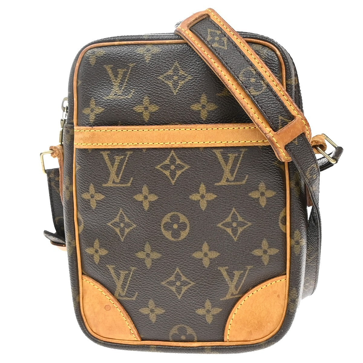 LOUIS VUITTON Danube Shoulder Bag Monogram Leather Brown France M45266 83EE779