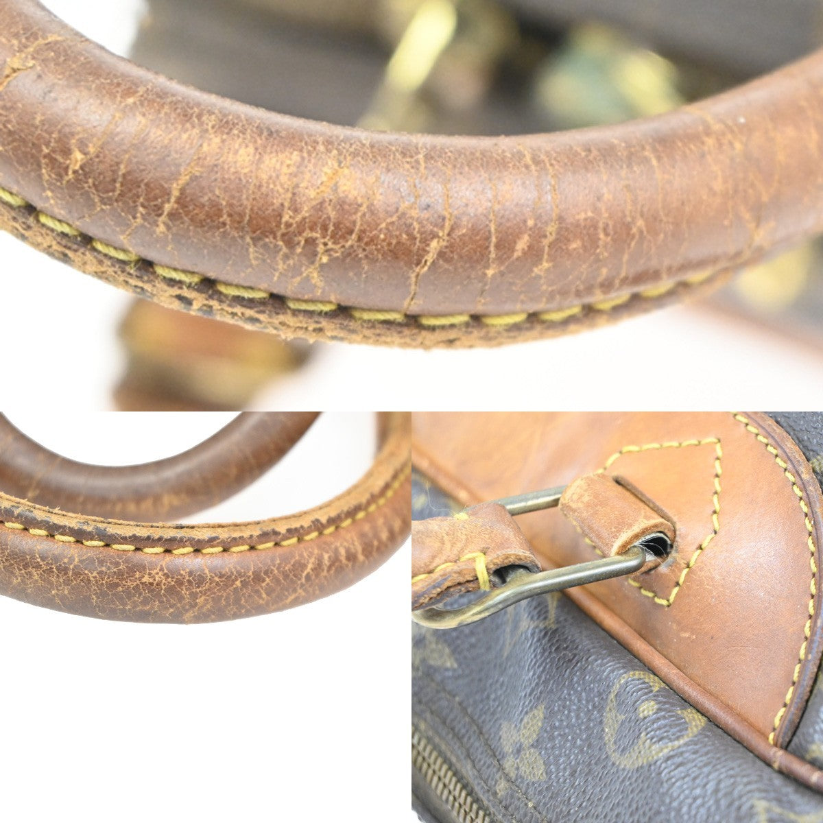 LOUIS VUITTON LV Logo Deauville Hand Bag Monogram Leather Brown M47270 62CA790