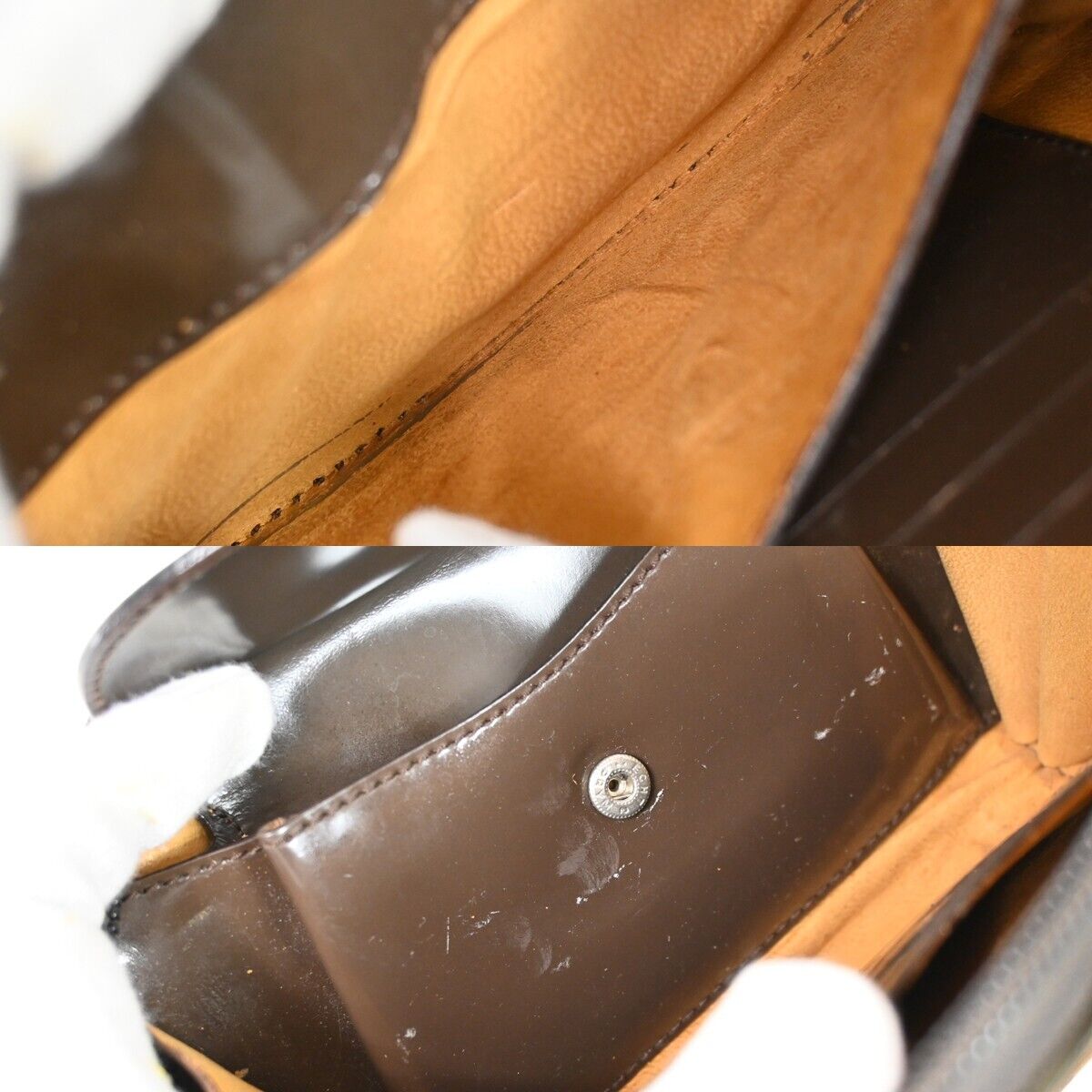 GUCCI Logo Bamboo Mini 2Way Shoulder Hand Bag Canvas Leather Khaki Italy 05HB244