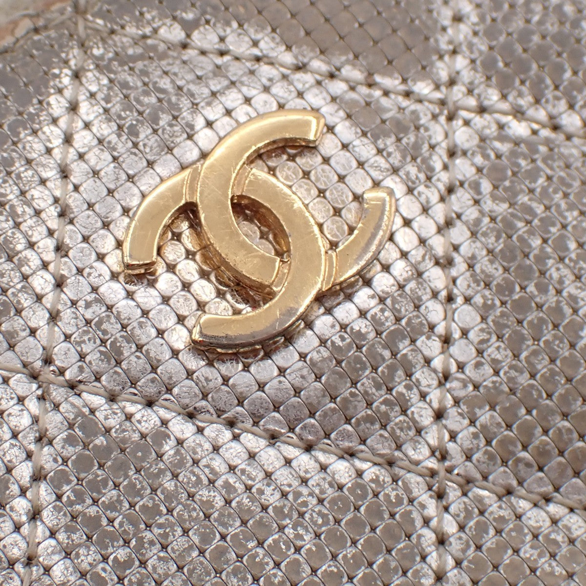CHANEL CC Quilting Long Zipper Bifold Wallet Leather Silver GHW 05AA126