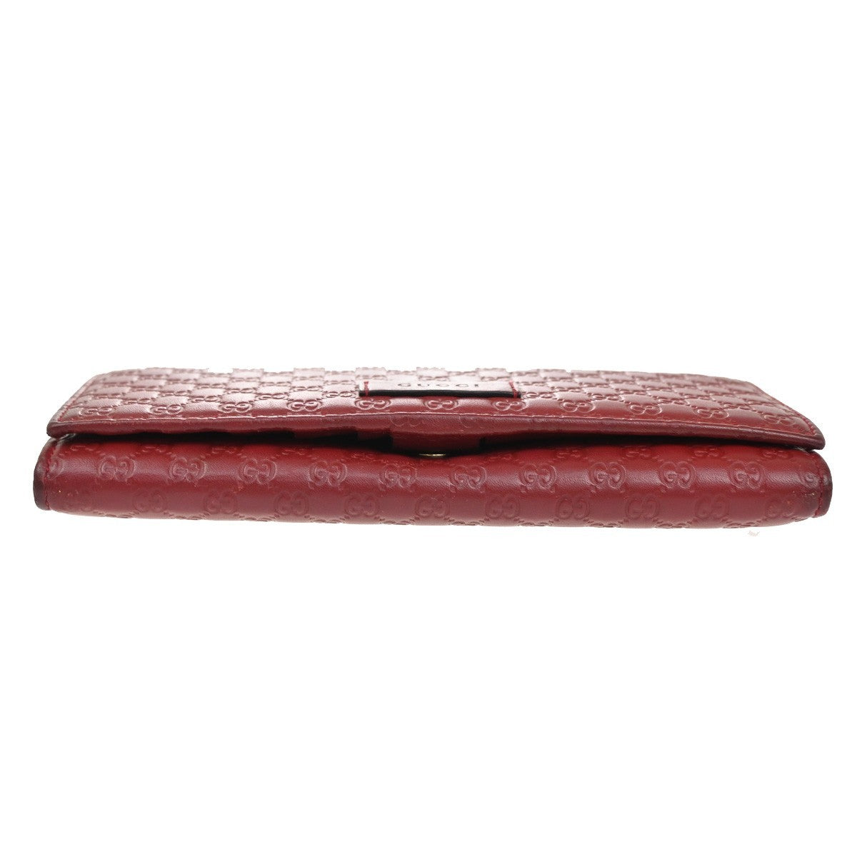GUCCI Logo Micro Guccissima GG Pattern Long Wallet Leather Red 31CA307