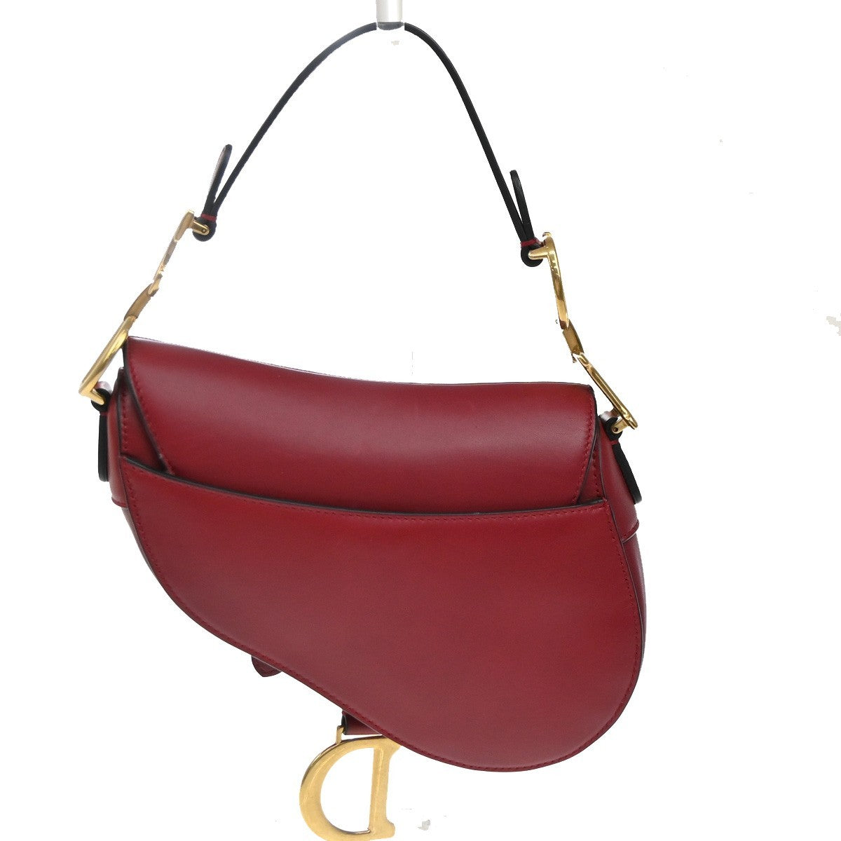 CHRISTIAN DIOR Mini Saddle Hand Bag Leather Red GHW 652RP172