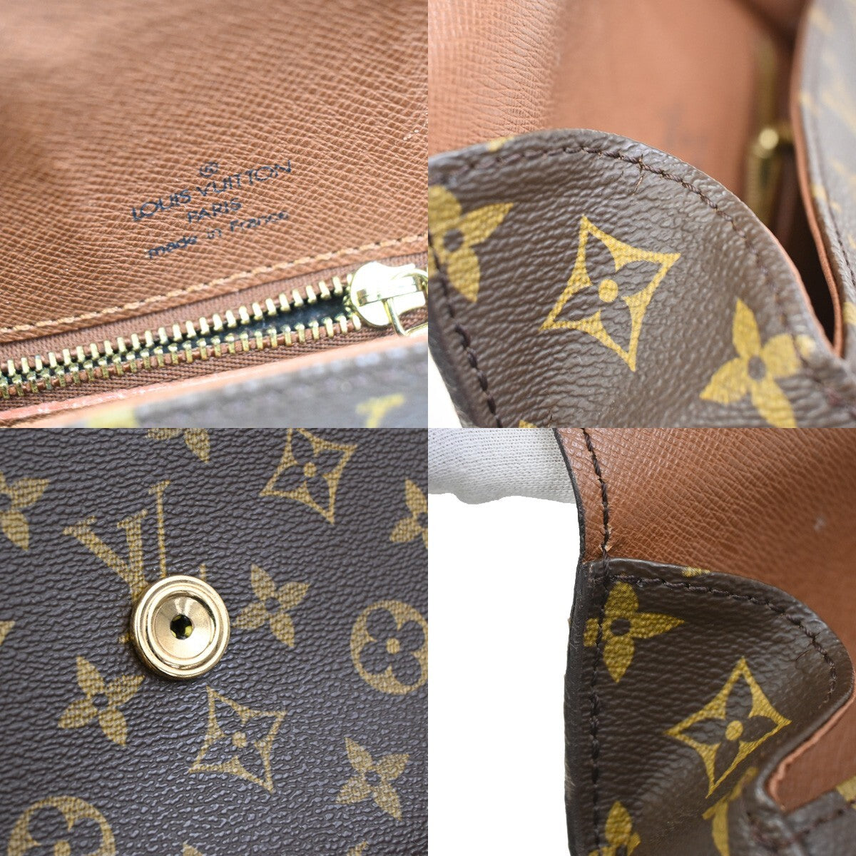 LOUIS VUITTON Saint Cloud GM Shoulder Bag Monogram Leather Brown M51242 34FB577