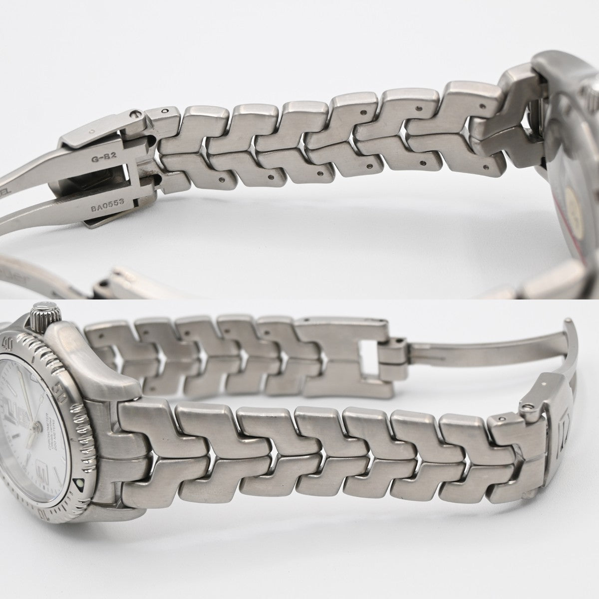 TAG HEUER Link Date Watch 35mm WT5211 Chronograph AT White Dial SS 10LC595