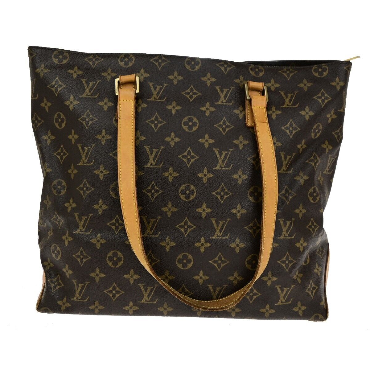 LOUIS VUITTON Cabas Mezzo Shoulder Bag Monogram Leather Brown M51151 82ED413