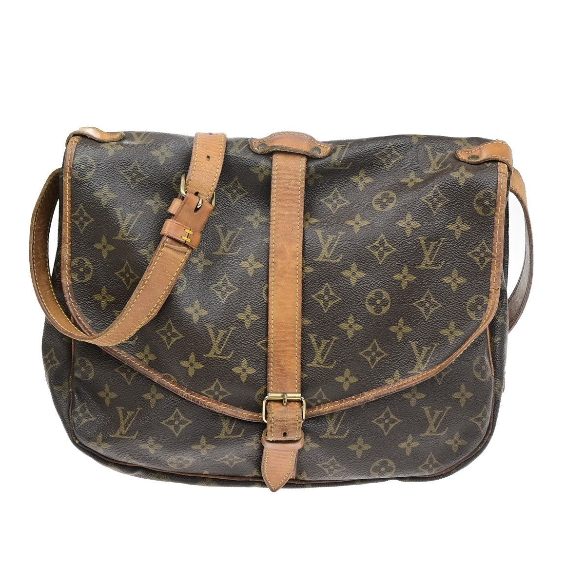 LOUIS VUITTON Saumur 35 Shoulder Bag Monogram Leather BN France M42254 80YJ223