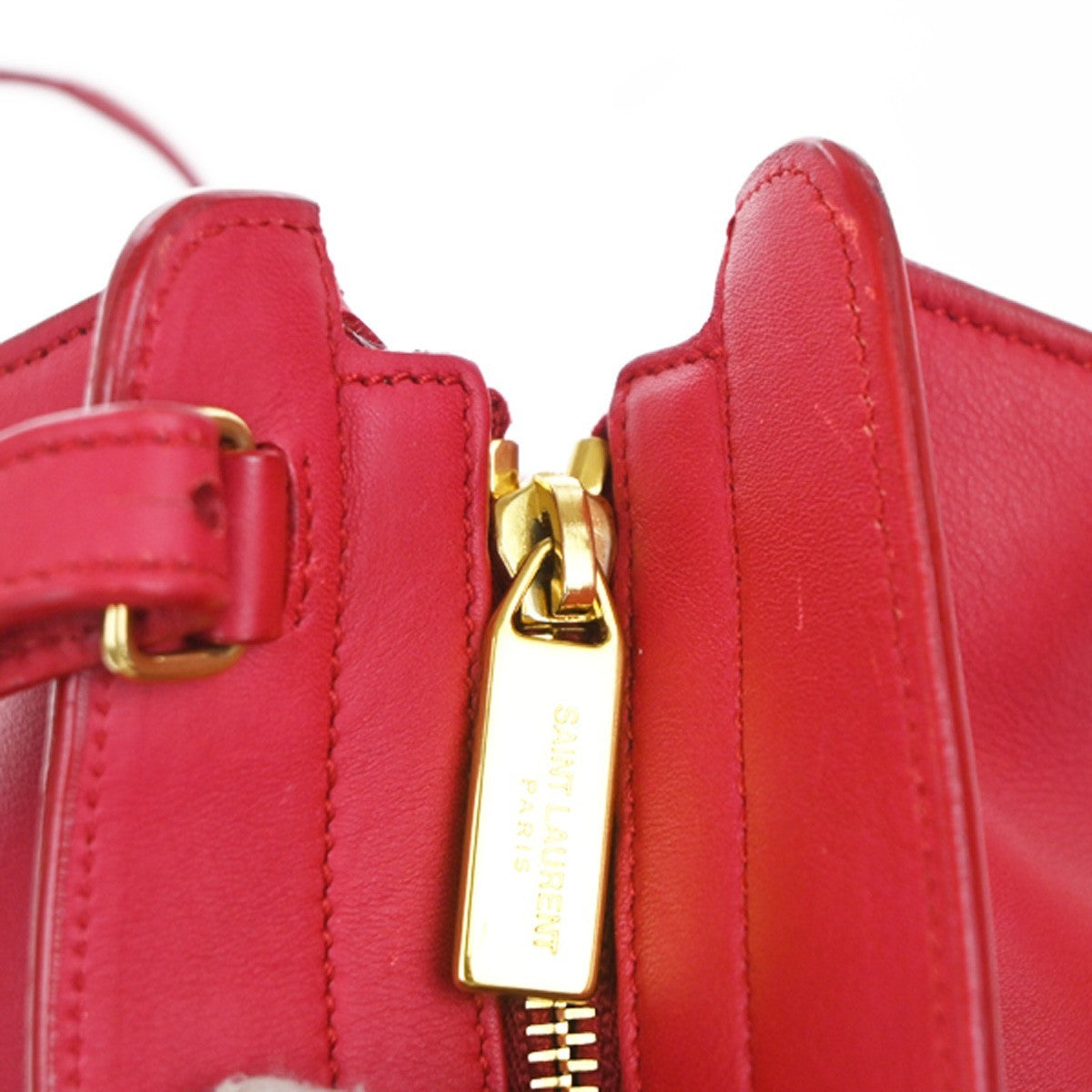 SAINT LAURENT Petit Cabas Y Line 2way Shoulder Hand Bag Leather RD Italy 76KC999