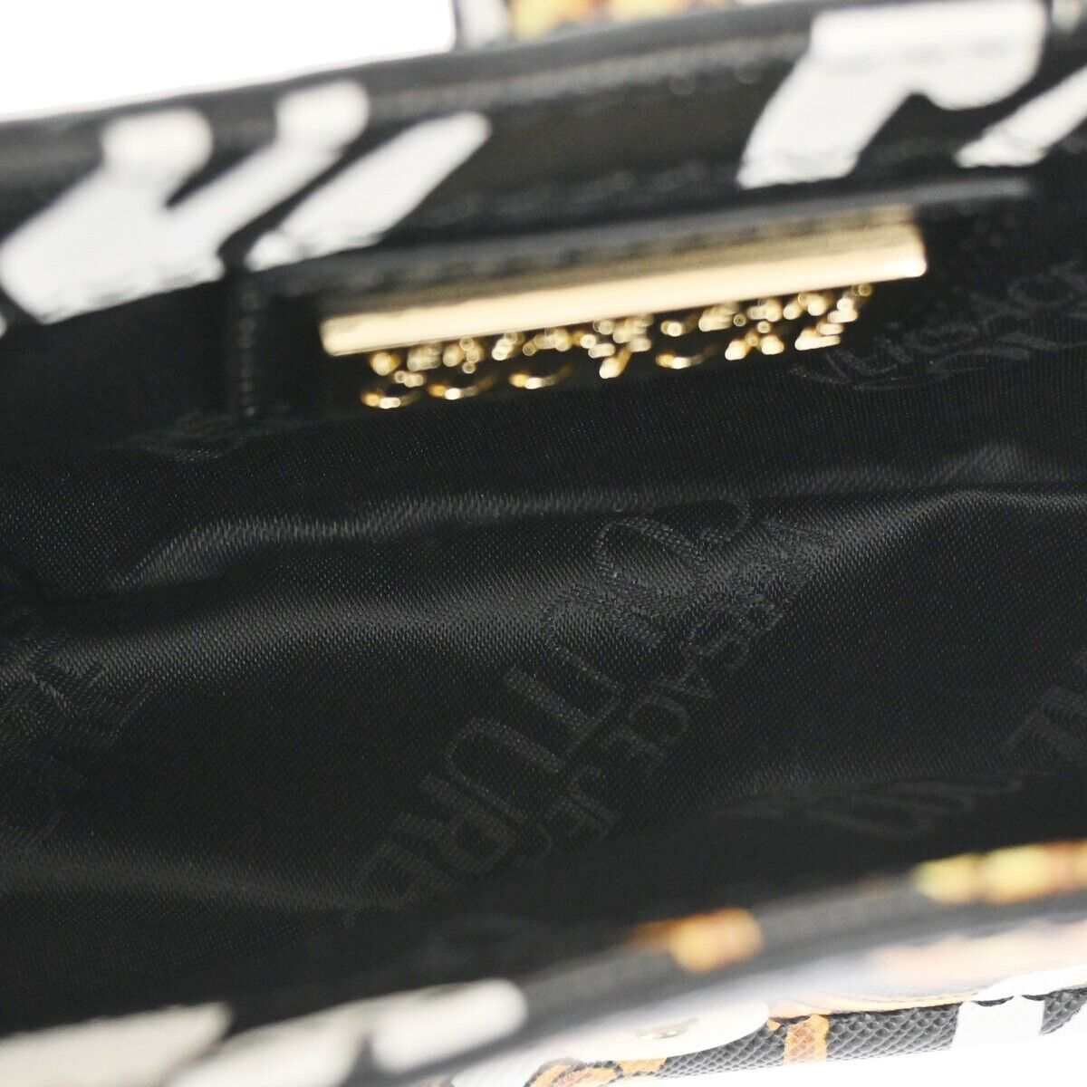 VERSACE GIANNI COUTURE Logo Chain Mini Shoulder Bag PVC Leather Gold 73RJ371