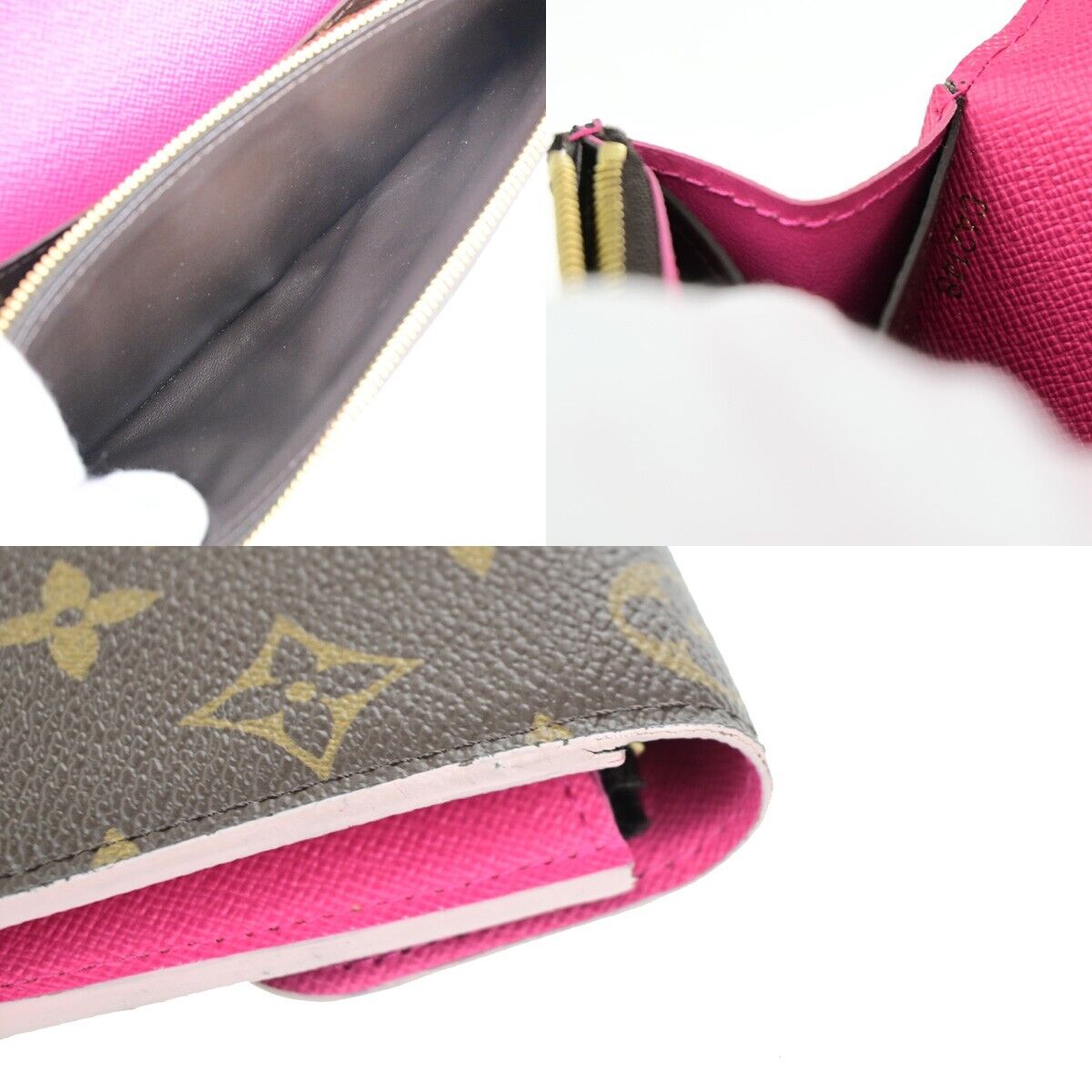 LOUIS VUITTON Portefeuille Emilie Long Wallet Monogram Brow Pink N64202 34SJ472