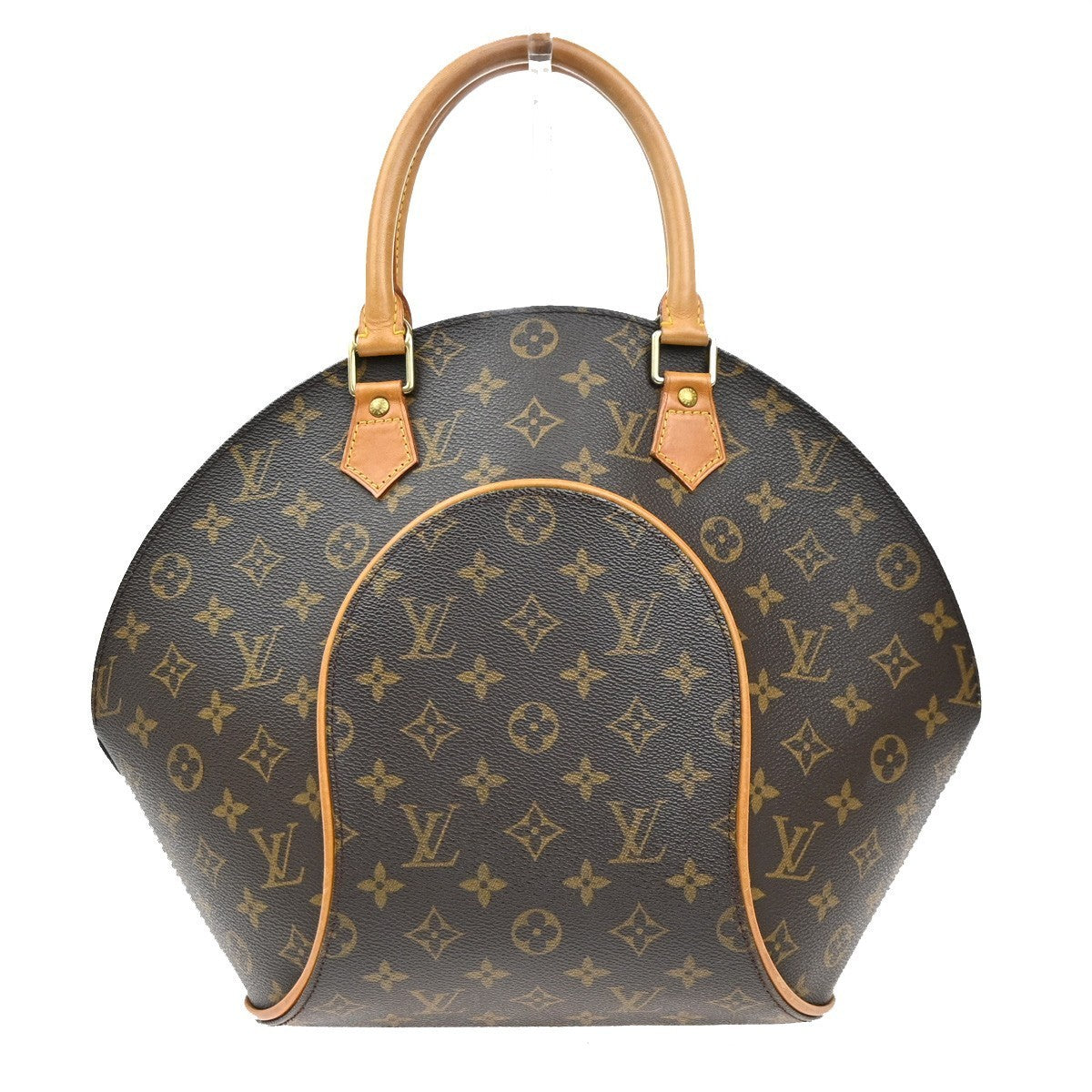 LOUIS VUITTON LV Logo Ellipse MM Hand Bag Monogram Leather Brown M51126 19MA102