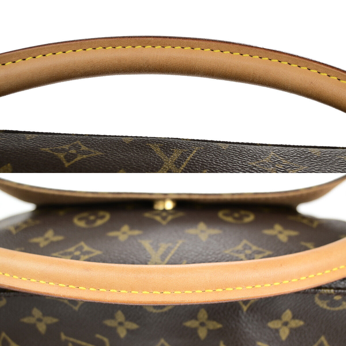 LOUIS VUITTON Mini Looping Hand Bag Monogram Leather Brown France M51147 10YG304