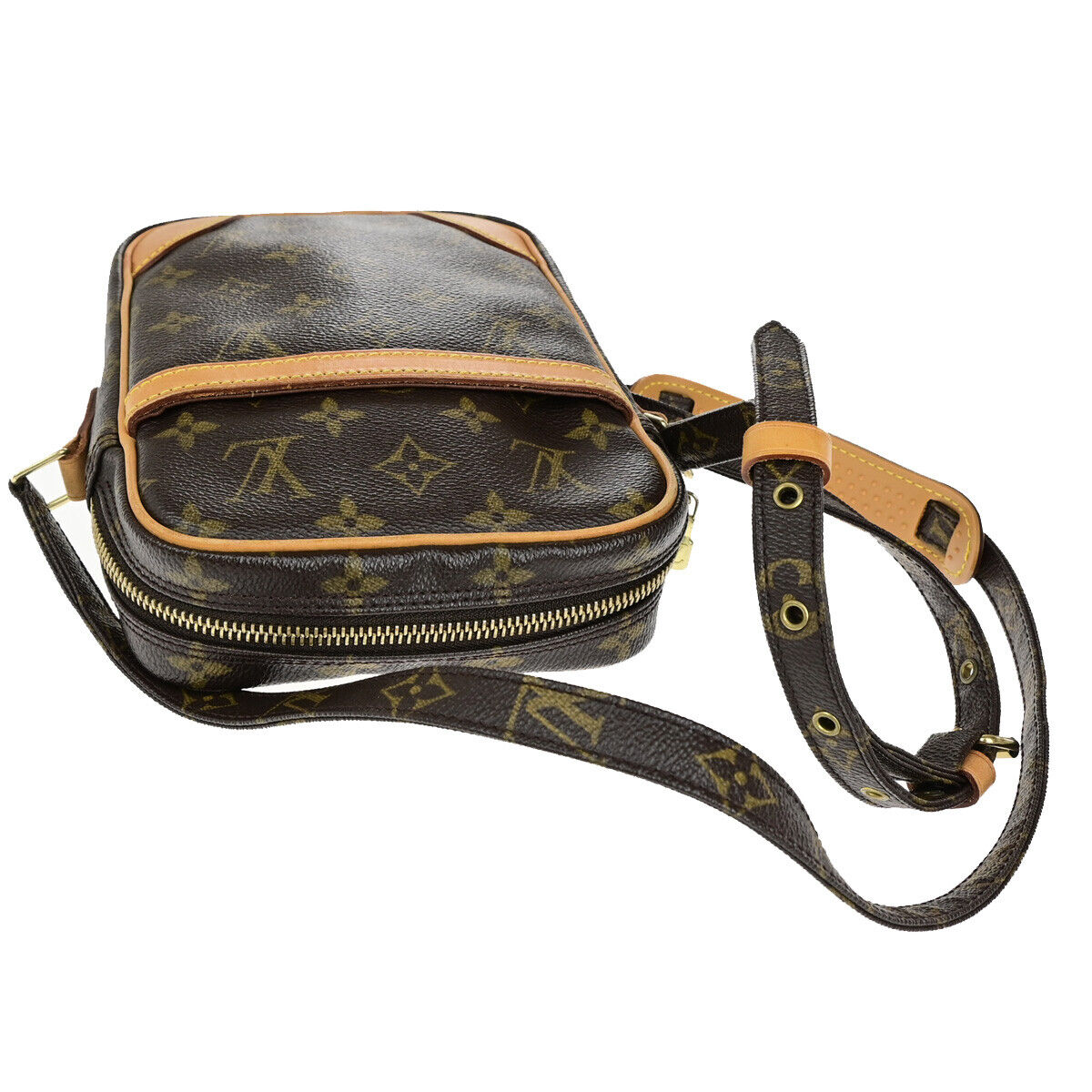 LOUIS VUITTON Danube Shoulder Bag Monogram Leather Brown France M45266 85RF202