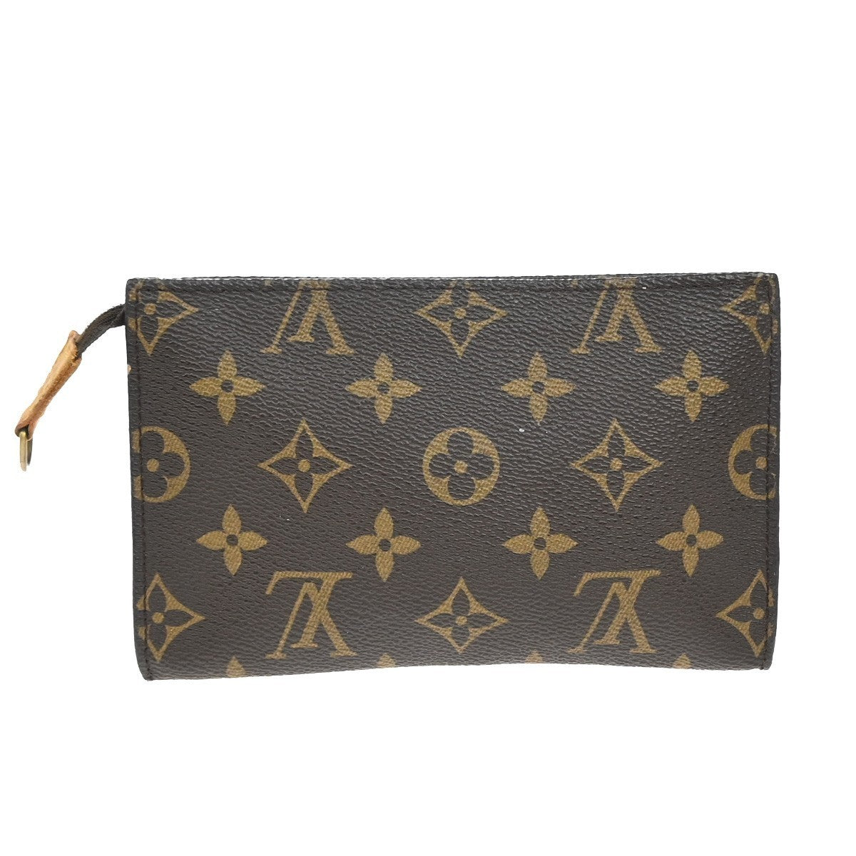 LOUIS VUITTON Logo BUCKET PM Pouch Bag Monogram Leather Brown France 60KP175