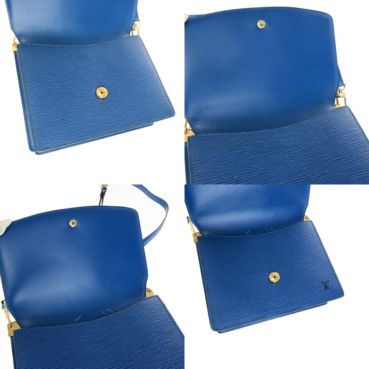 LOUIS VUITTON Grenell Both Flap Shoulder Bag Epi Leather Blue M52365 87YF336