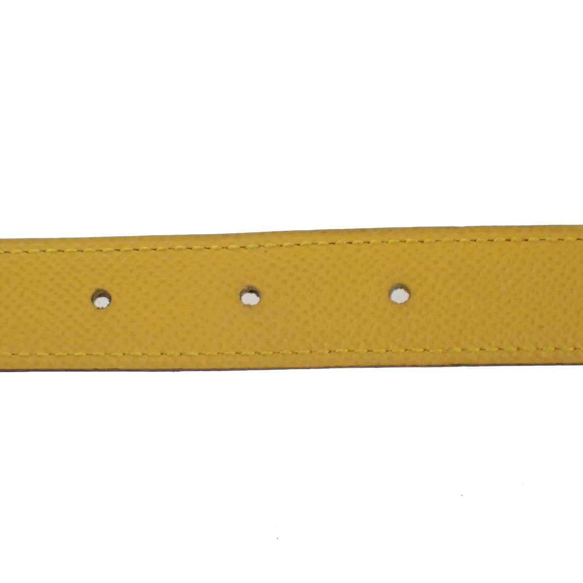 HERMES Logo Constance H Buckle Belt Size 65 Leather Yellow Black France 34RL638