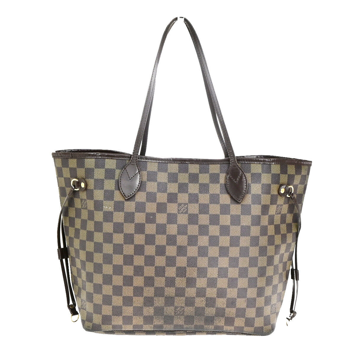 LOUIS VUITTON Neverfull MM Shoulder Tote Bag Damier Leather Brown N51105 15YG632