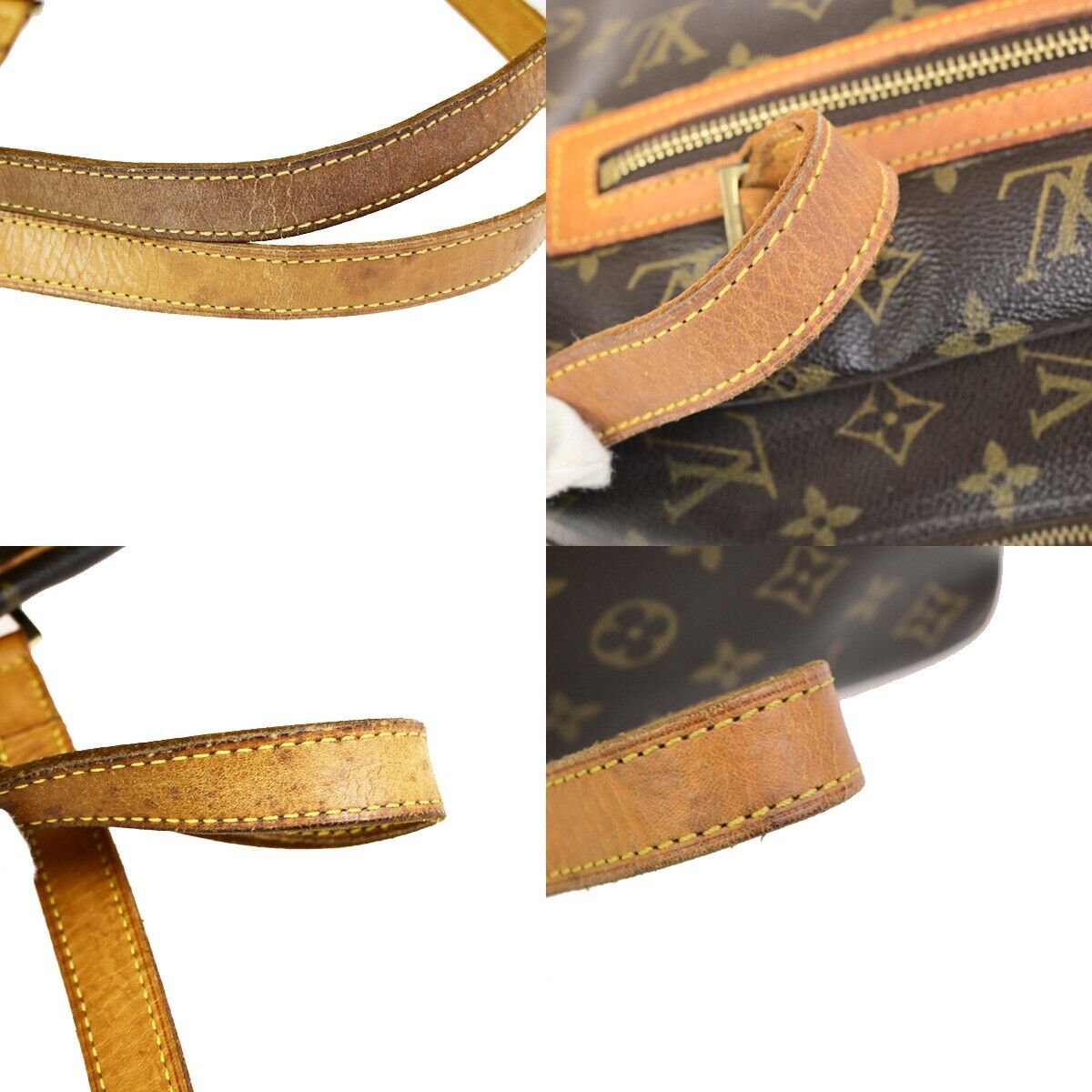 LOUIS VUITTON LV Logo Cite GM Shoulder Bag Monogram Leather Brown M51181 83ED039