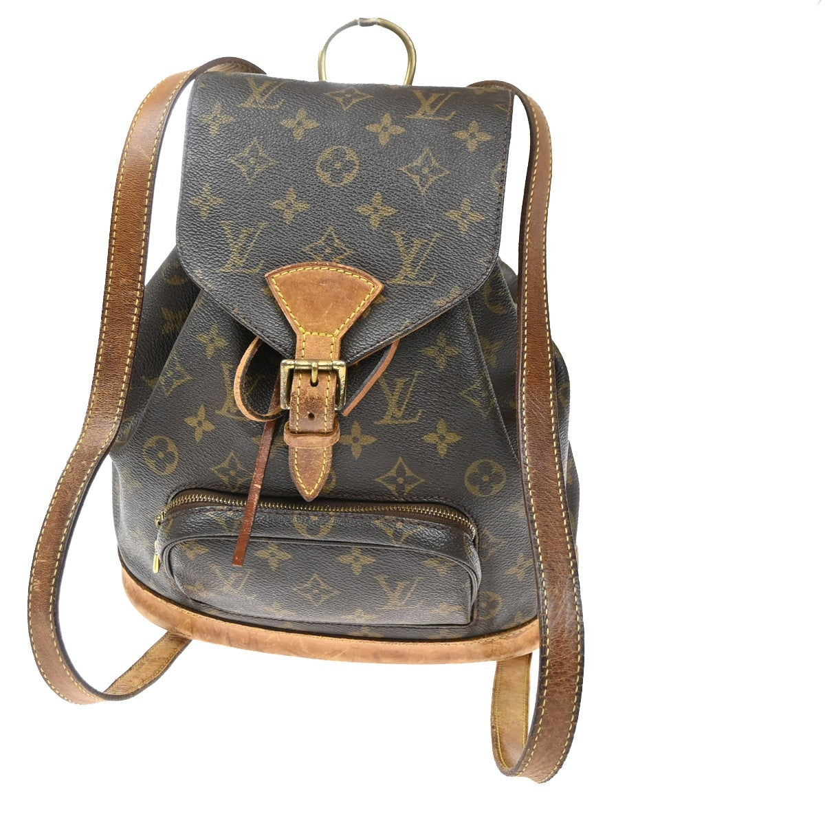 LOUIS VUITTON Montsouris MM Backpack Bag Monogram Leather Brown M51136 86MA643