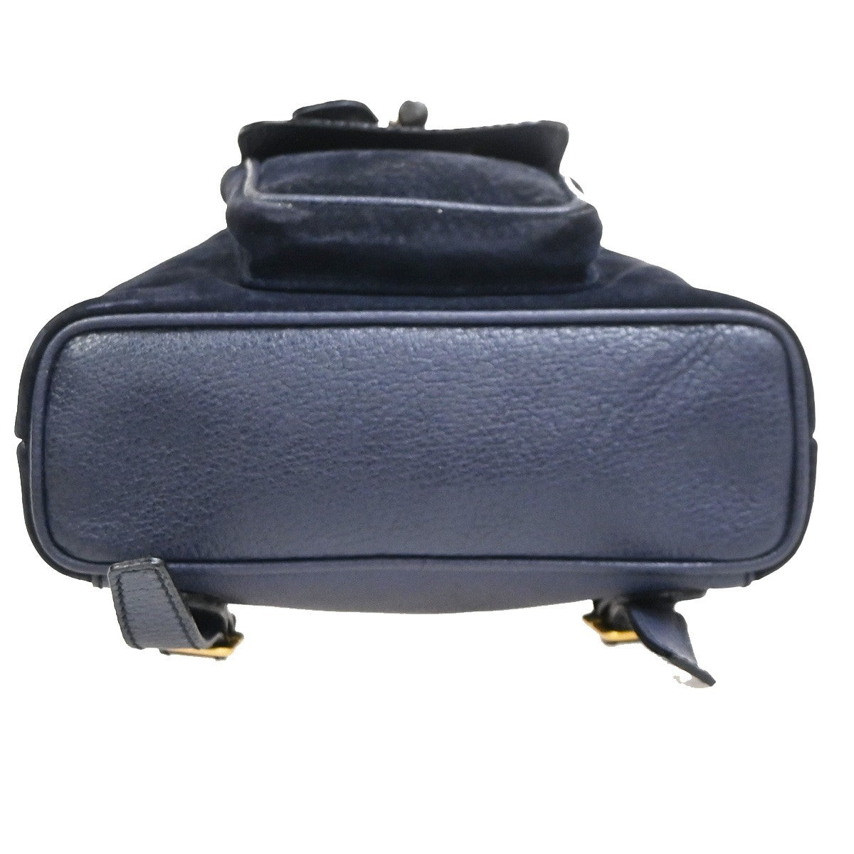 GUCCI Bamboo Logo 2way Back Pack Bag Suede Leather Navy Blue GHW Italy 38MA494